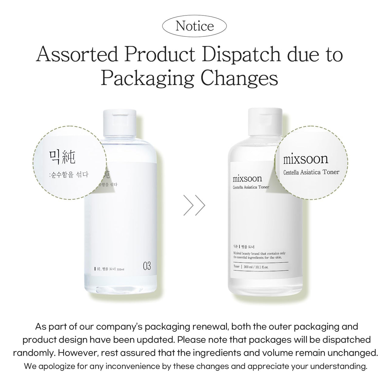 mixsoon Centella Asiatica Toner 10.14 fl oz / 300 ml