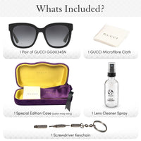 Thumbnail for Gucci GG0034SN Designer Sunglasses: Elegant Woman Square Frame Eyewear with Premium eSHADES Kit - Epitome of Luxury and Style