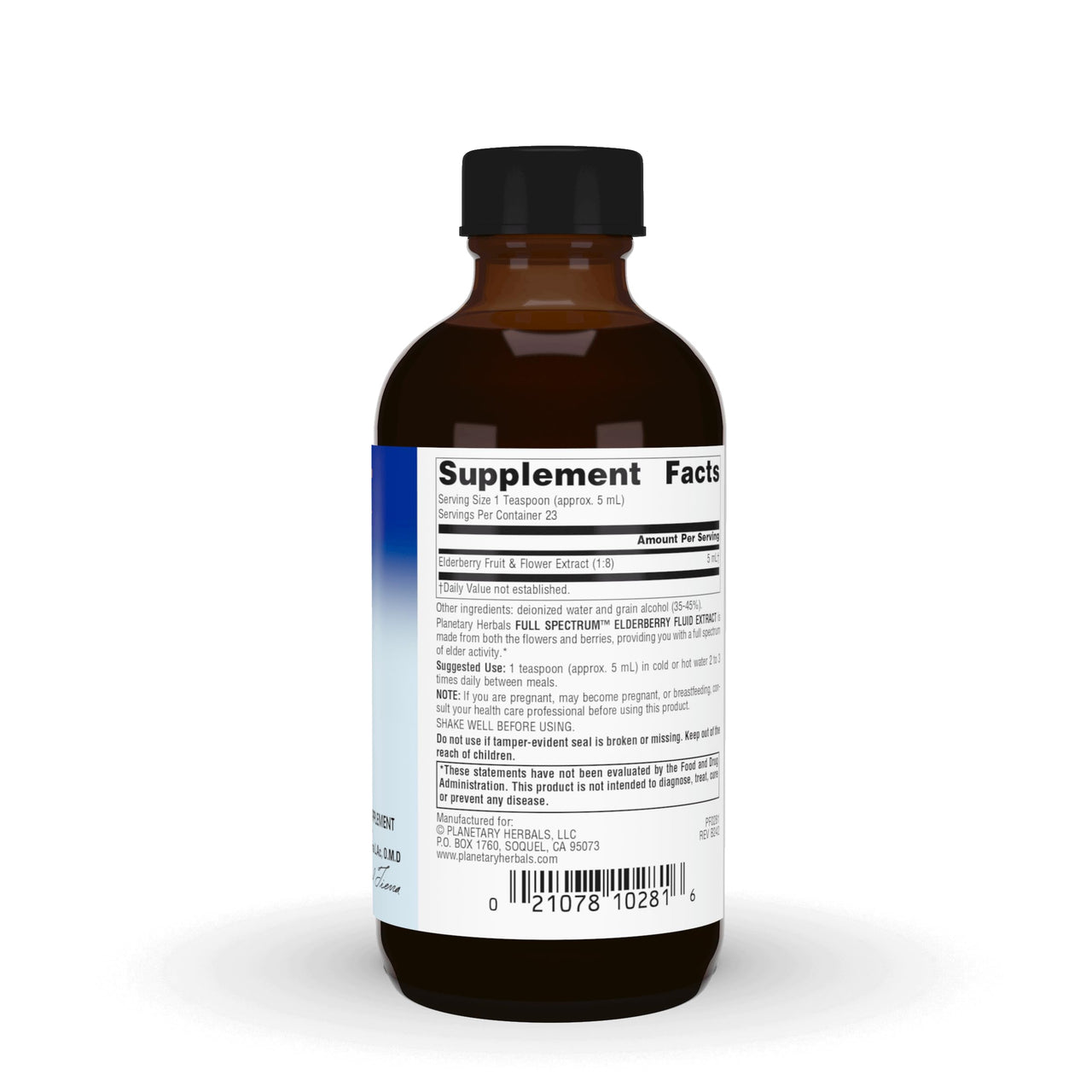Planetary Herbals Full Spectrum Elderberry Fluid Extract Supplement, 4 Fluid Ounce