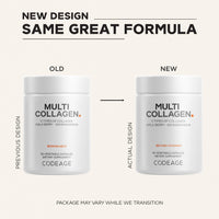 Thumbnail for Codeage Multi Collagen Peptides Protein Capsules, 5 Collagen Types, Grass-Fed & Hydrolyzed Bovine Collagen Pills Supplement, Ashwagandha, Amla Berry Vitamins, Collagen Peptides - 90 Capsules