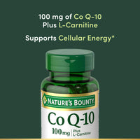 Thumbnail for Nature's Bounty CoQ10, Supports Heart Health, 100mg Plus L-Carnitine, 60 Softgels