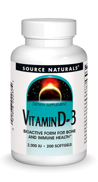 Source Naturals Vitamin D-3 2000 iu Supports Bone & Immune Health - 200 Softgels