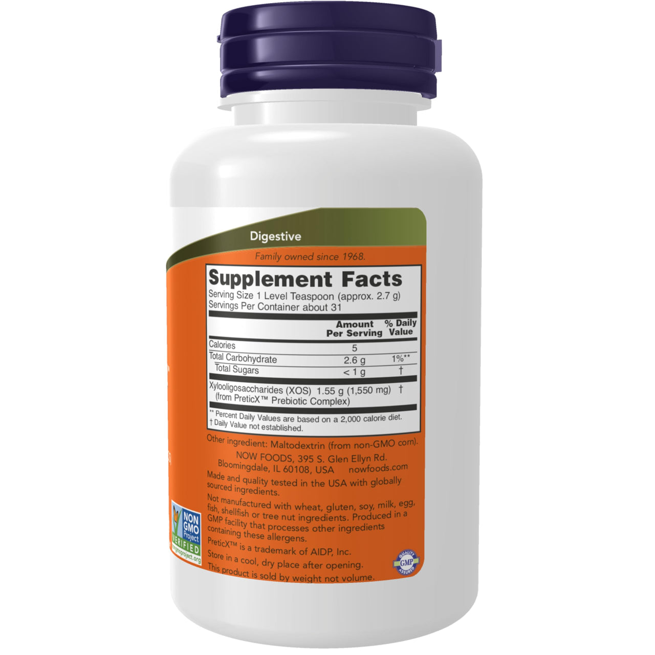 NOW Foods Supplements, Prebiotic Bifido Boost with PreticX™ Xylooligosaccharide (XOS) Prebiotic, Powder, 3-Ounce