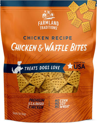 Thumbnail for Farmland Traditions Chicken & Waffle Bites, Gluten-Free Dog Treats, Made in USA for All Breeds & Sizes, 6 Oz Bag
