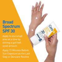 Thumbnail for CeraVe 100% Mineral Sunscreen SPF 30 with Zinc Oxide & Titanium Dioxide, Hyaluronic Acid & Ceramides, Oil Free, Non-Greasy, Hydrating Mineral Sunscreen For Body, 5 oz