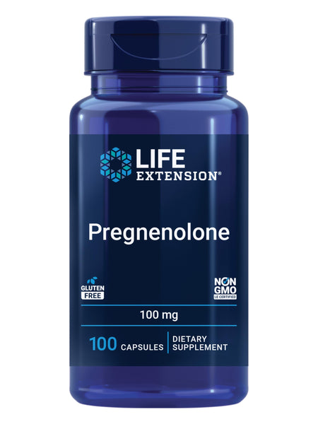 Life Extension Pregnenolone - Hormone Balance Supplement for Healthy Hormone Levels, 100 mg - Hormone Balance, Memory, Focus, Cognitive Health - Gluten-Free, Non-GMO, 100 Capsules