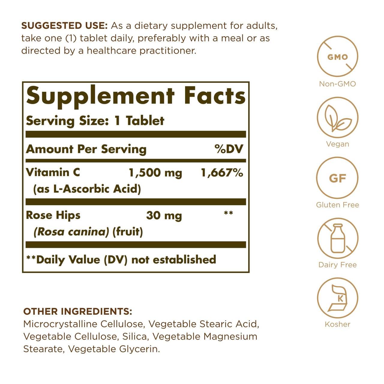 Solgar Vitamin C 1500mg with Rose HIPS 90 Tablet