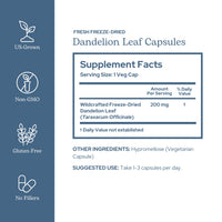 Thumbnail for Eclectic Herb - Raw Freeze-Dried Dandelion Leaf Capsules | Supports Cleansing, Digestive Function & Heart Health | Natural Herbal Supplement | Organic, Non-GMO, Vegan, Whole Herb (90 CT | 200 mg)