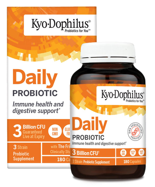 Kyolic Kyo-Dophilus Daily Probiotic, Immune Health & Digestive Support*, 180 Capsules