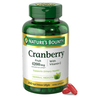 Thumbnail for Nature's Bounty Cranberry Pills for Women Urinary Tract Health, Cranberry Supplements with Concentrate & Vitamin C, 250 Softgels (Pack of 1)