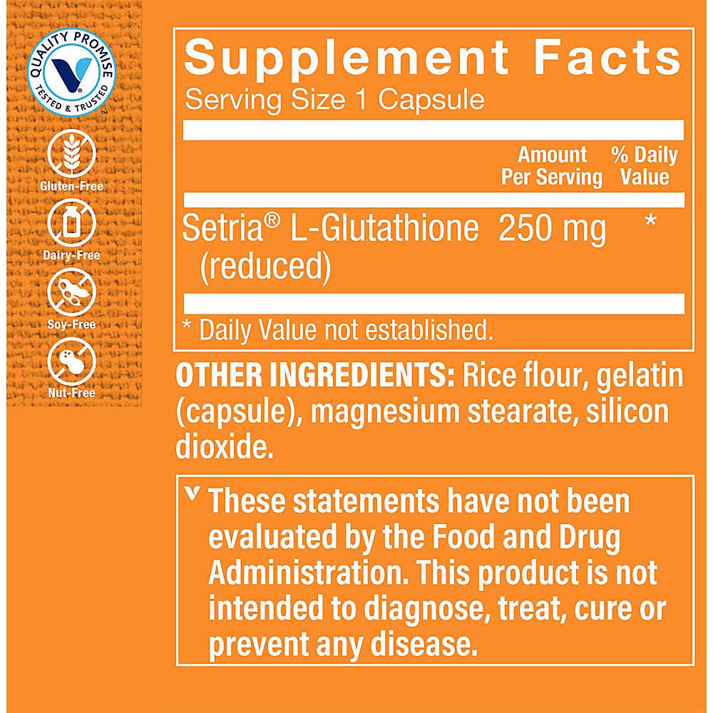 The Vitamin Shoppe Reduced Glutathione Antioxidant 250 (100 Capsules) (100 Capsules)