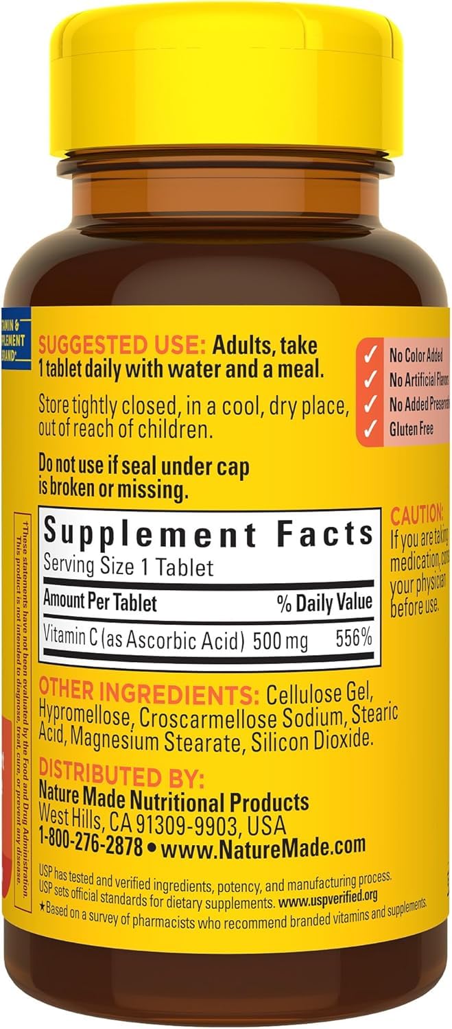 Nature Made Vitamin C 500 mg Caplets, 100 Count to Help Support the Immune System? (Pack of 3)