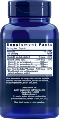 Thumbnail for Life Extension Vitamins D and K with Sea-Iodine 60 Capsules (2pack)