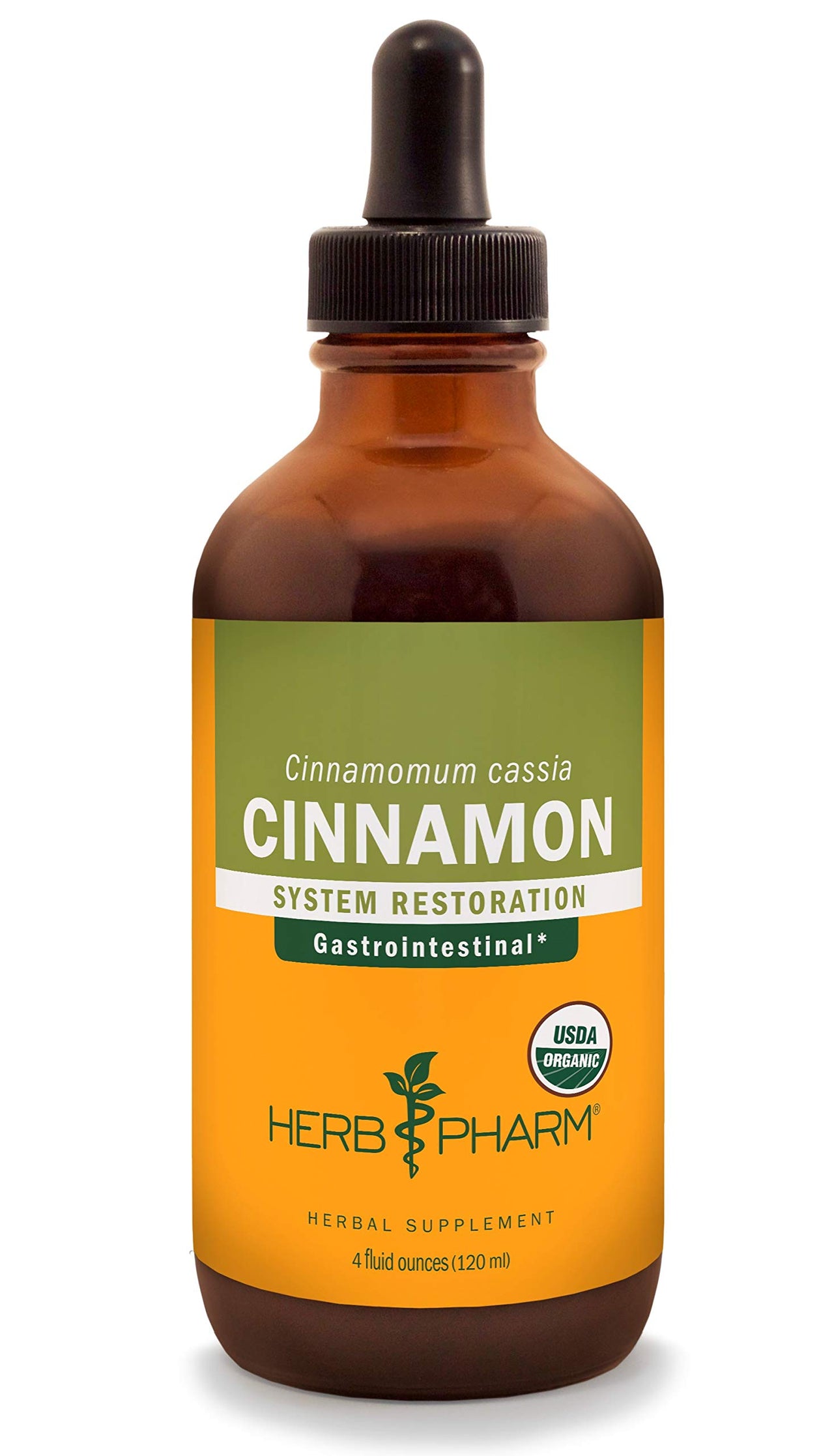 Herb Pharm Certified Organic Cinnamon Liquid Extract for Cardiovascular and Circulatory Support - 4 Ounce
