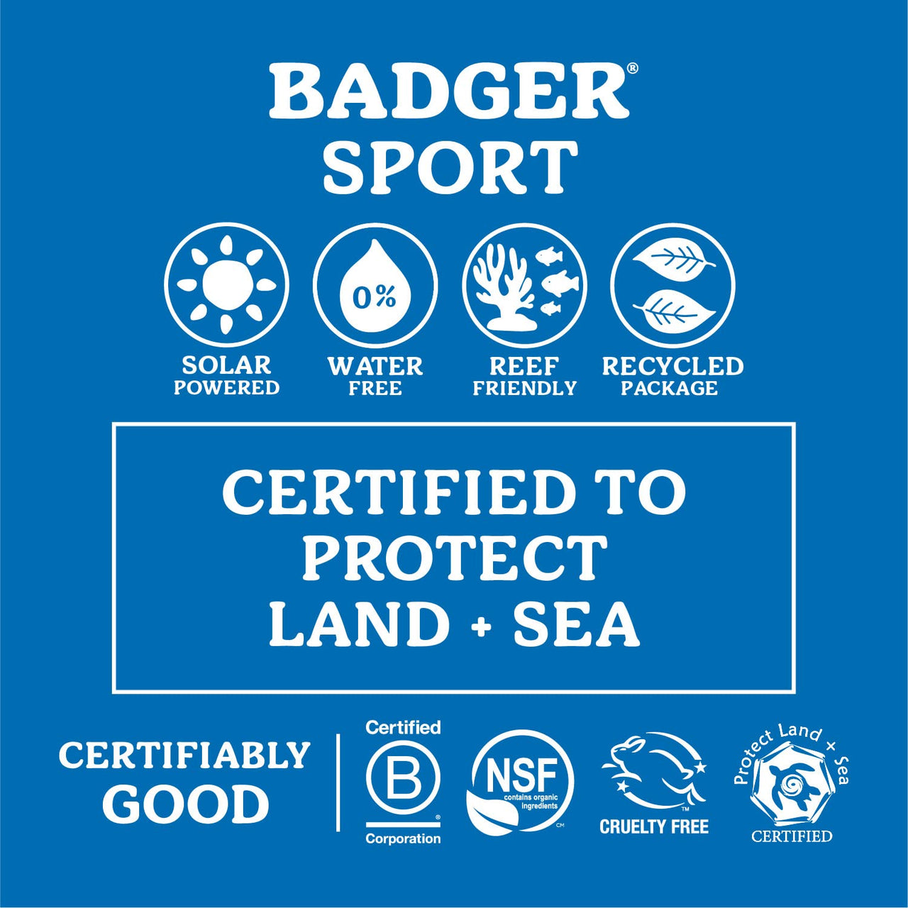 Badger Reef Safe Sunscreen Tin, Unscented SPF 40 Sport Mineral Sunscreen, 98% Organic, 80min Water Resistant Travel Size Hawaii Approved, 2.4 oz Tin