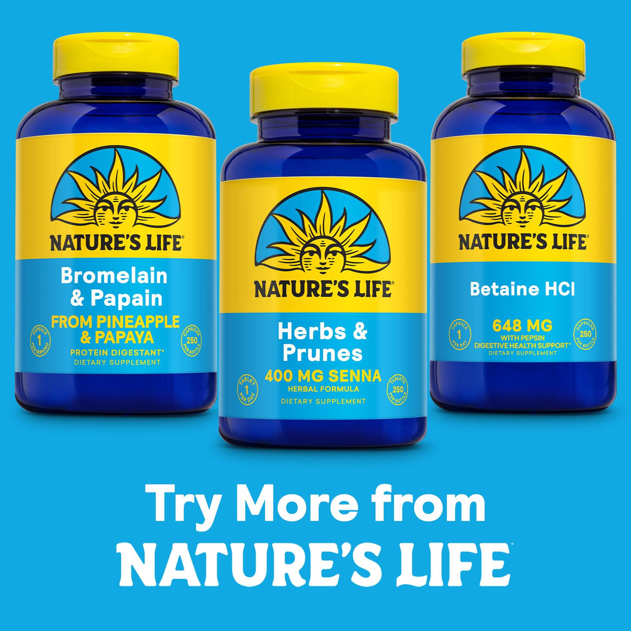 Nature's Life Herbs & Prunes - Herbal Supplements w/ 400mg Senna Leaves - Daily Wellness Support w/Prune, Cascara Sagrada, Organic Flax Seed Meal - Vegan, Lab Verified, 60-Day Guarantee, 250 Servings