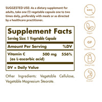 Thumbnail for Solgar Vitamin C 500 mg, 100 Vegetable Capsules - Antioxidant & Immune Support - Overall Health - Supports Healthy Skin & Joints - Non GMO, Vegan, Gluten Free, Kosher - 100 Servings