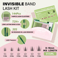 Thumbnail for KEYYOU Fairy Lash Clusters Kit, Manga Eyelash Extension Kit at Home, 144pcs D Curl Wispy Natural Invisible Band Lash with Waterproof Lash Extensions Kit (Fairy-D-8-18MIX)