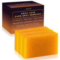 Thumbnail for VALITIC Kojic Acid Dark Spot Remover Soap Bars with Vitamin C, Retinol, Collagen, Turmeric - Original Japanese Complex Infused with Hyaluronic Acid, Vitamin E, Shea Butter, Castile Olive Oil (3 Pack)