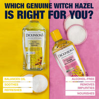 Thumbnail for Dickinson's Enhanced Witch Hazel Hydrating Toner with Rosewater, Alcohol Free, 98% Natural Formula, 16 Fl Oz (Pack of 1)