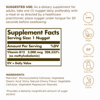 Thumbnail for Solgar Methylcobalamin (Vitamin B12) 5000 mcg, 60 Nuggets (Pack of 3) - Cherry Flavor - Supports Energy Metabolism - Body-Ready, Active Form - Non-GMO, Vegan, Gluten Free - 180 Total Servings