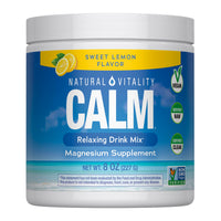 Thumbnail for Natural Vitality Calm, Magnesium Supplement, Anti-Stress Drink Mix Powder, Gluten Free, Vegan, & Non-GMO, Sweet Lemon, 8 oz