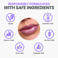 Thumbnail for Wonderskin Lip Gloss Blading Top Gloss, Hydrating and High Shine Finish Lip Makeup (Blue Glitter)