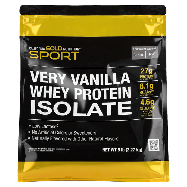California Gold Nutrition Whey Protein Isolate, Very Vanilla, 5 lb (2.27 kg)