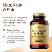 Thumbnail for Solgar Skin, Nails & Hair, Advanced MSM Formula, 120 Tablets - Supports Collagen for Hair, Nail and Skin Health - Provides Zinc, Vitamin C & Copper - Non GMO, Vegan, Gluten & Dairy Free - 60 Servings