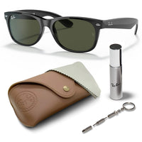 Ray-Ban RB2132 NEW WAYFARER CLASSIC Square Shaped Non-Polarized Sunglasses for Men & Women – Includes Official RAYBAN Eyewear Kit – Ideal Formal & Casual Wear Sunglasses – G-15 Green Lens