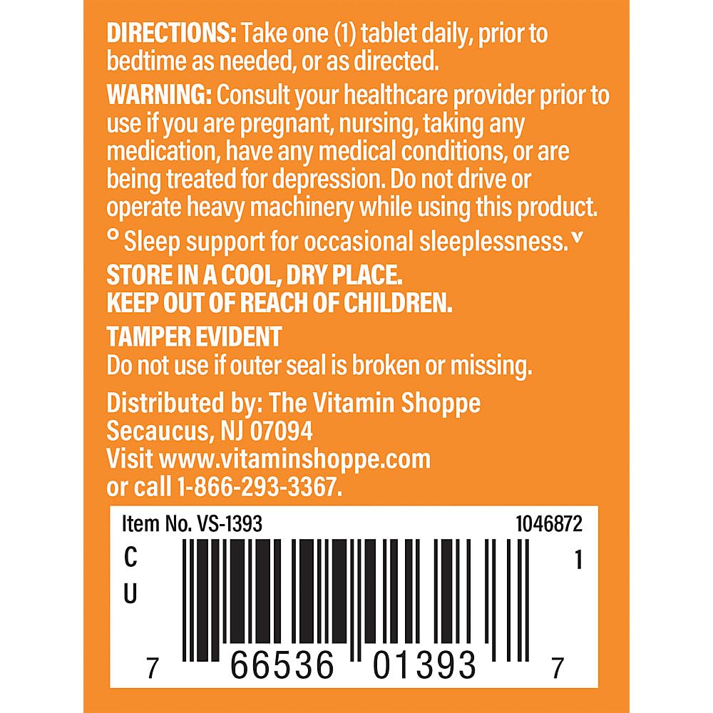The Vitamin Shoppe Melatonin - Sleep Support, Restful Sleep & Healthy Sleep Cycle, Natural Sleep Aid (120 Tablets)