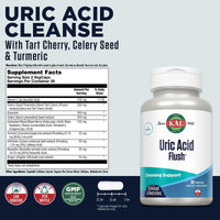 Thumbnail for KAL Uric Acid Flush, Joint Health Supplement with Tart Cherry Extract, Celery Seed and Turmeric Extract, Joint Comfort and Mobility Support, Lab Verified, 60-Day Guarantee, 30 Servings, 60 VegCaps