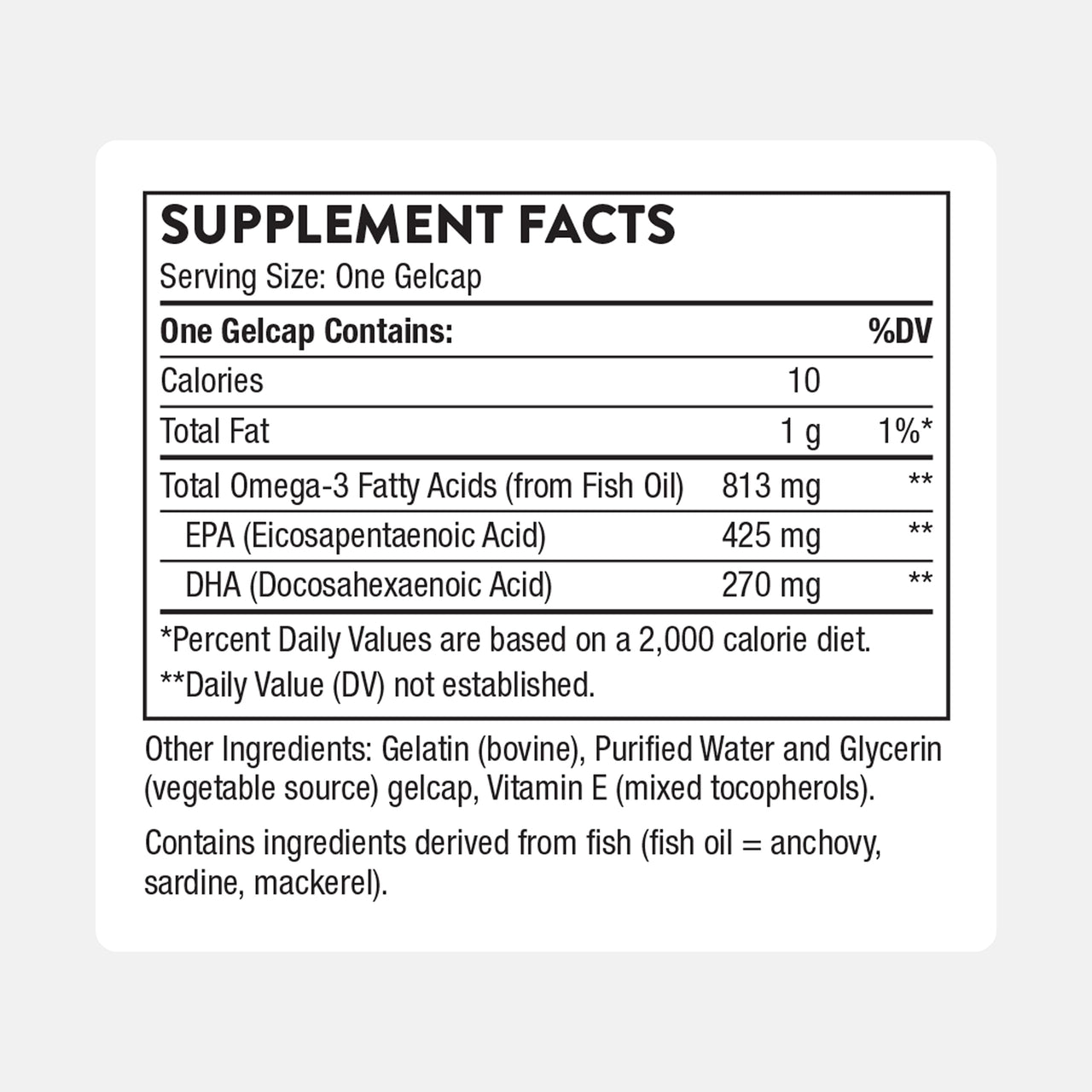 THORNE - Super EPA - Omega-3 Fatty Acids EPA 425mg & DHA 270mg Supplement - Support Brain, Cardiovascular, Joints & Skin* - Gluten, Dairy & Soy-Free - 180 Gelcaps