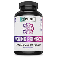 Thumbnail for Zhou Nutrition Evening Primrose Oil Capsules- Supports Hormone Balance for Women, PMS & Menopause Support, Cold Pressed & Hexane Free - 1400mg 10% Gla