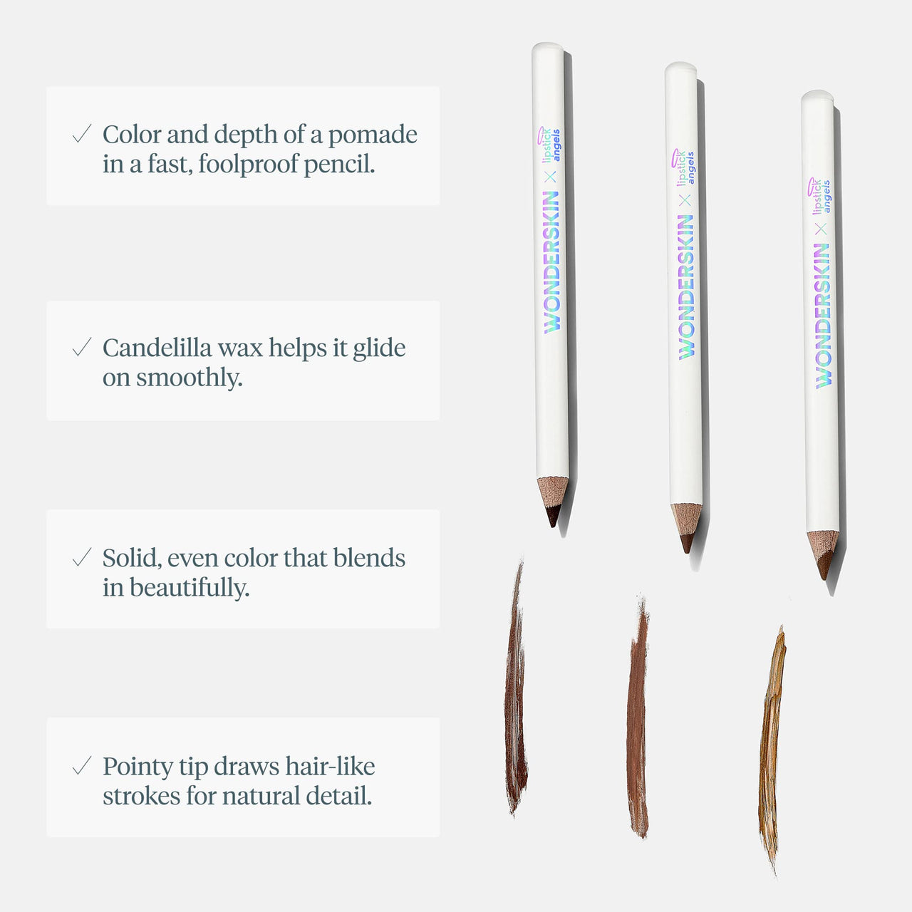 WONDERSKIN Eyebrow Pencil - Sharpenable Brow Pencil For Natural Looking Brows, Brown Eye Makeup, Long Lasting Eyebrow Pomade (Blonde)