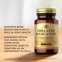 Thumbnail for Solgar Chelated Manganese - 100 Tablets, Pack of 3 - Supports Bone, Joint & Nerve Health - Non-GMO, Vegan, Gluten Free, Dairy Free, Kosher - 300 Total Servings
