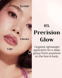 Thumbnail for Glint Liquid Gel Highlighter (Glitter Veil, 0.1oz) - Multi-Use Face & Body Gloss for Smooth Glow, Long-Lasting Illuminator Balm for Healthy Radiance. Korean Makeup. Eyes, Cheeks