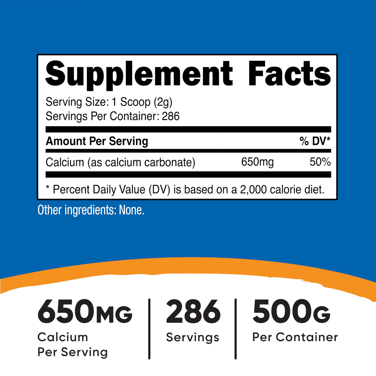 Nutricost Calcium Carbonate Powder 500 Grams