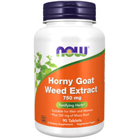 Thumbnail for NOW Supplements, Horny Goat Weed Extract 750 mg Plus 150 mg of Maca Root, Tonifying Herb*, 90 Tablets