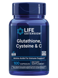 Thumbnail for Life Extension Glutathione, Cysteine & C, 500 mg of Vitamin C, Powerful antioxidant Supplement to Support Liver Health, Gluten-Free, Non-GMO, 100 Capsules