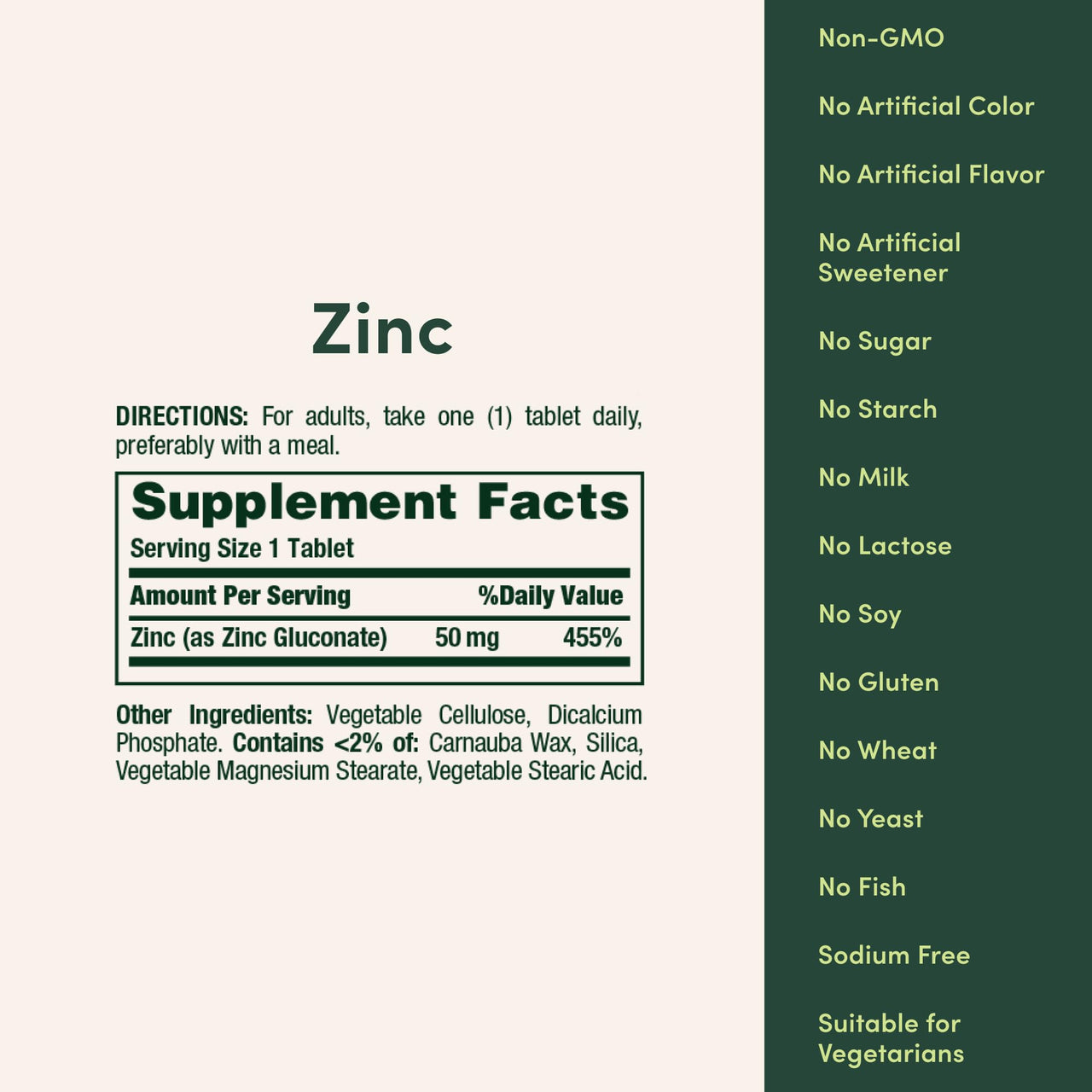 Natureâ€™s Bounty Zinc 50mg, Immune Support & Antioxidant Supplement, Promotes Skin Health 250 Caplets