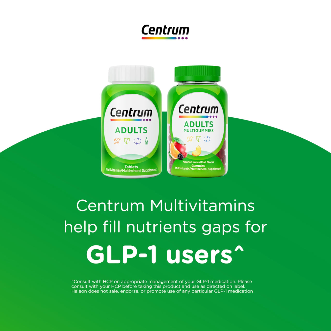 Centrum MultiGummies Gummy Multivitamin for Adults, Multivitamin/Multimineral Supplement with Vitamins D, B and E, Assorted Fruit Flavor - 180 Count