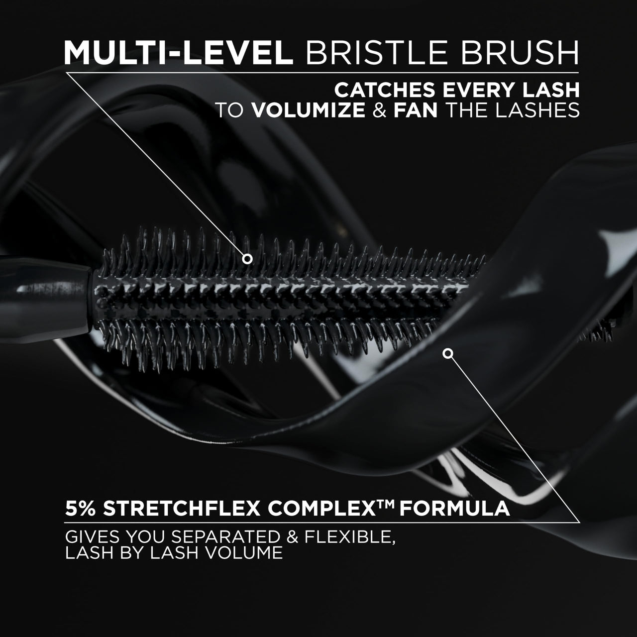 L'Oreal Paris Voluminous Panorama Mascara, Volumizing and Lengthening Mascara, Washable Longwear and Smudge Resistant Make Up, Blackest Black, 0.33 Fl Oz