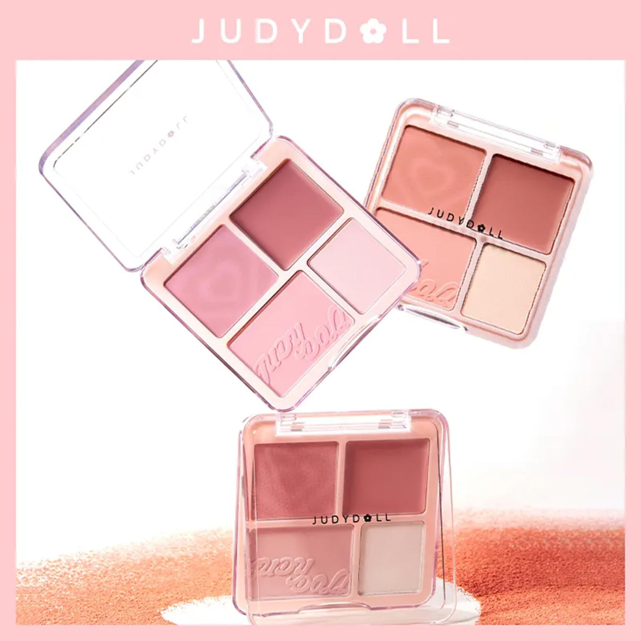 Ueuiu Judy Doll Blush Contour Palette, 2 In 1 Blush Highlight Palette, Blush and Highlighter Makeup, Non-greasy, Lasting Sparkling, Sculpt the Face Makeup (#03 Lavender Ballet, 9g)