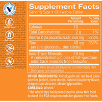 Thumbnail for The Vitamin Shoppe Chewable Zinc with Vitamin C - Immune Defense | Raspberry Flavor | 60 Chewable | Great Taste