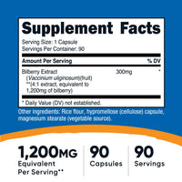 Thumbnail for Nutricost Bilberry Capsules 1200mg Equivalent (90 Vegetarian Capsules) - Gluten Free and Non-GMO