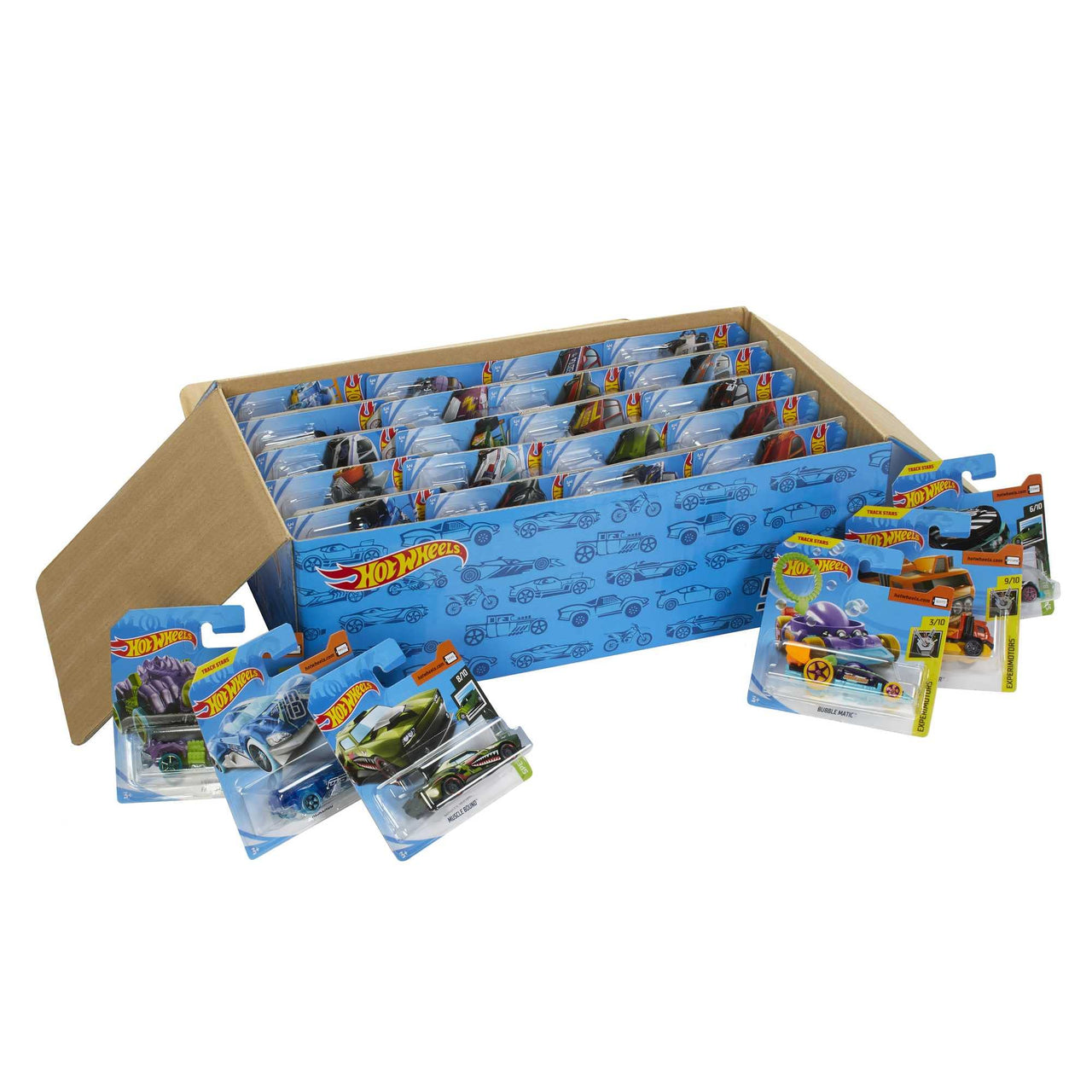Hot Wheels Toy Cars & Trucks, 50-Pack of 1:64 Scale Vehicles, Individually Packaged (Styles May Vary) (Amazon Exclusive)