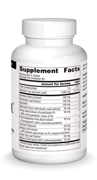 Thumbnail for Source Naturals Pycnogenol Complex Antioxidant Formula Rich in Flavonoids, Proanthocyanidins & Vitamin C - 12 Tablets