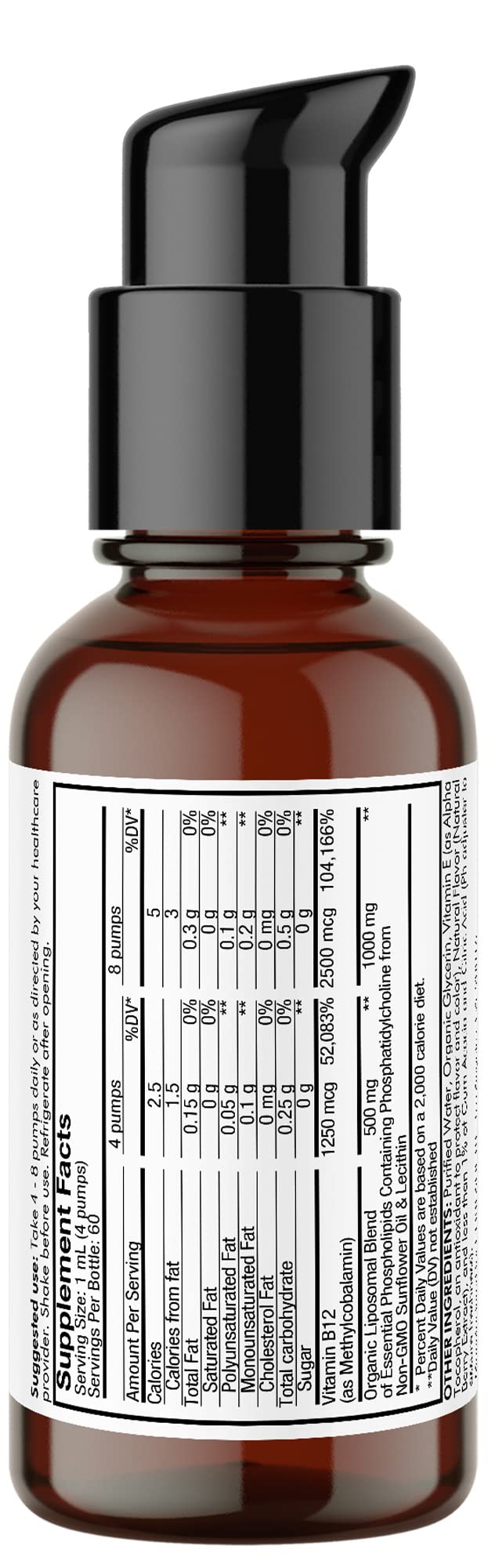 Codeage Liquid Vitamin B12 Methylcobalamin Supplement, 2-Month Supply, Bioavailable Methyl B12, Vegan Non-GMO, 2 fl oz