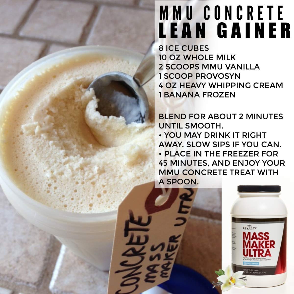 Beverly International Mass Maker Ultra Chocolate, 14 Servings, 3lb. Build Lean Mass Like a Pro. Milk Protein Isolate, Whey Protein Isolate + Egg. MCT Oil. Clean Carbs, Great Taste